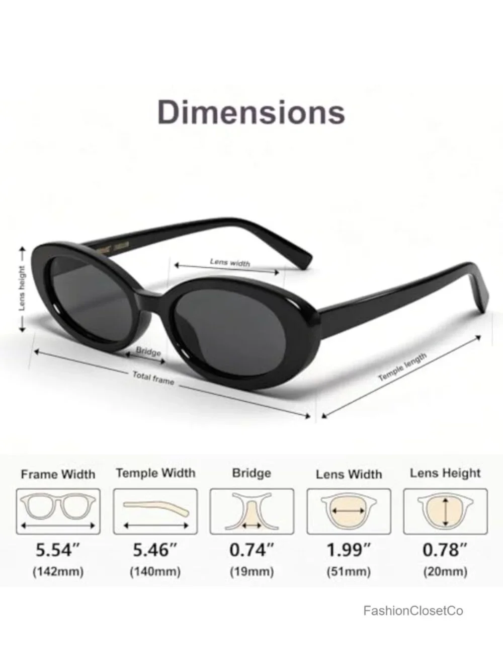 Vintage Oval Sunglasses Retro 90s Y2K Trendy Thick Frame UV400